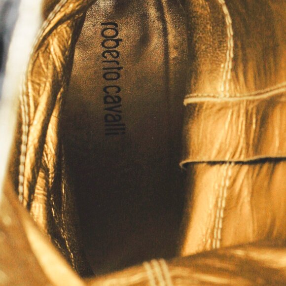 Roberto Cavalli Black Patent Leather Twin-Snake-Heads Tall Stiletto Boot - Picture 11 of 12